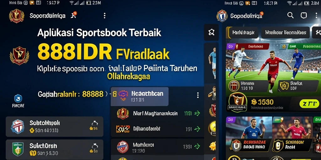 Tampilan aplikasi 888IDR menampilkan antarmuka Sportsbook yang menarik.