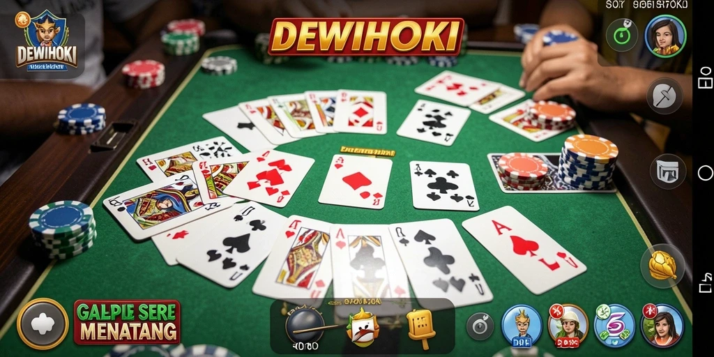 Screenshot gameplay <strong>DEWIHOKI</strong> menampilkan keseruan bermain Gaple.