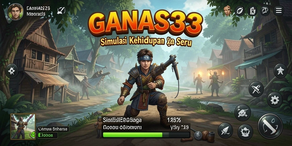 Screenshot menunjukkan gameplay seru dalam simulasi kehidupan di GANAS33.