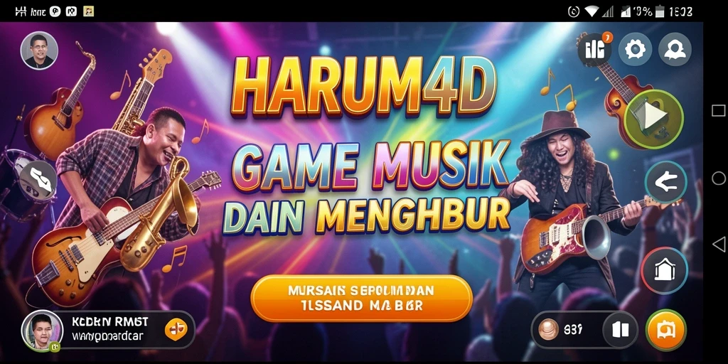 Tampilan menarik saat gameplay <strong>HARUM4D</strong> dengan musik yang menghibur.