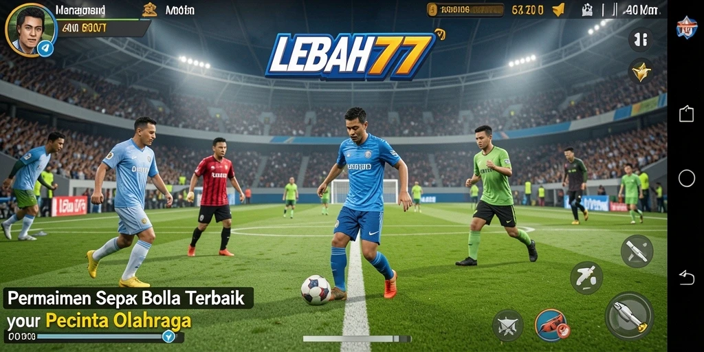 Tampilan gameplay sepak bola yang menarik dengan aksi mendebarkan.