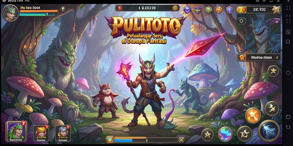 Tampilan gameplay seru PULITOTO yang memukau dan penuh warna.