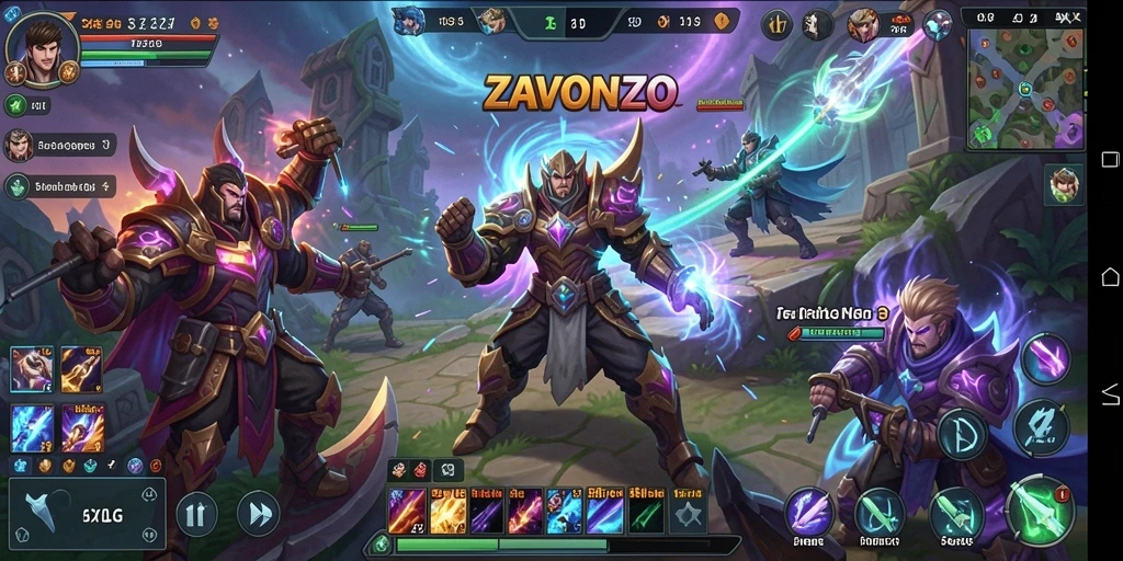Tampilan gameplay ZAVONZO yang seru dengan elemen strategi mendalam.